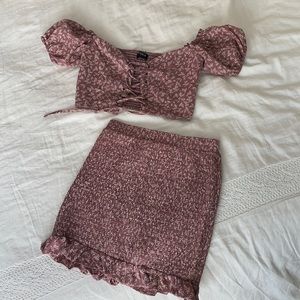Floral Two-Piece Skirt Set